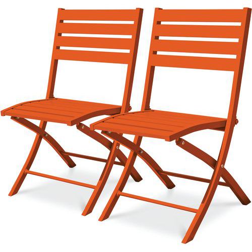 Lot de 2 - Chaise Jardin Pliante Marius En Lot - Orange