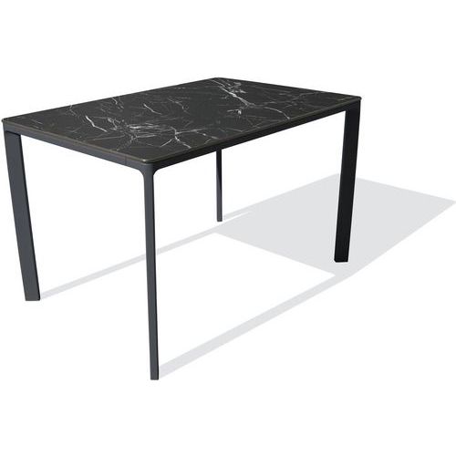 Table Jardin Empilable Meet 120x80cm Laqué Marbre Noir
