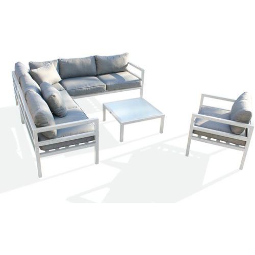 Salon Jardin D'angle Beaubourg 6 Places Blanc