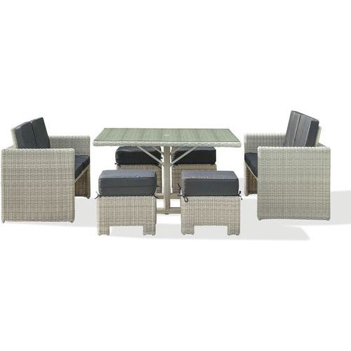 Ensemble Repas Jardin Oceane Lunch 8 Places+plateau Verre Crème