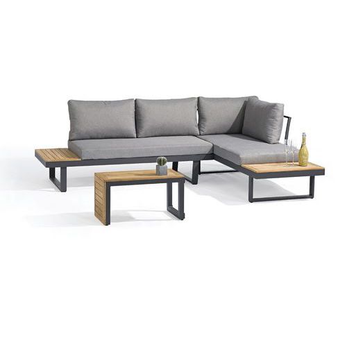 Salon Jardin Modulable Tokyo 4 Places Gris Anthracite