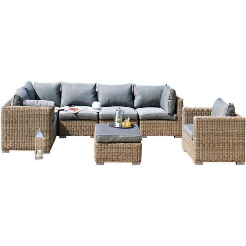 Salon Jardin Modulable Montmartre 6 Places En Résine Tressée Miel