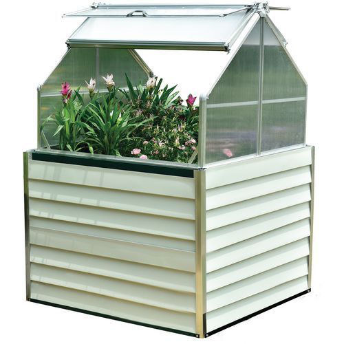 Mini Serre Jardin Double Stretto 120x120cm En Acier Galvanisé Blanc