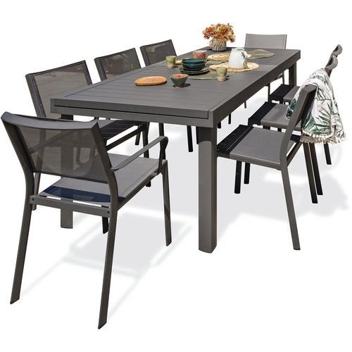 1 Table Jardin Copenhague 300x100cm+6 Chaises+2 Fauteuils