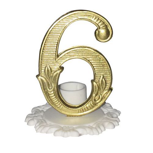 Bougies Anniversaire Or Et Blanc 6 Hauteur 70mm