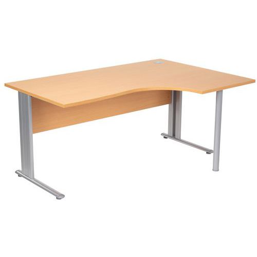 Poste Comp Asym Pied L 160x120x60 Ret D Hetre/alu