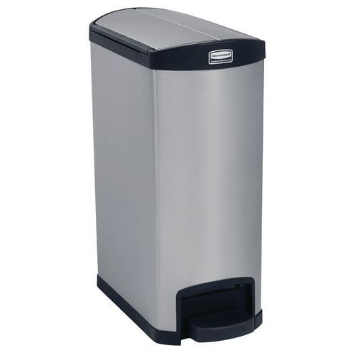 Poubelle Slim Jim Step On 50l - Gris Et Noir - Métal