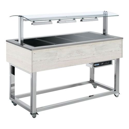 Afinox - Desserte dessus chauffant ESSENCE BROWNES-BROWN+4H - 128.8 cm H x 149.4 cm L x 65 cm P - 90 kg - Garantie 1 an