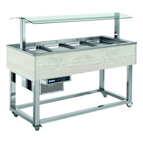 Afinox - Desserte réfrigérée ESSENCE GREENES-GREEN+4H - 149.4 cm - 128.8 cm - 65 cm - 107 kg - Garantie 1 an