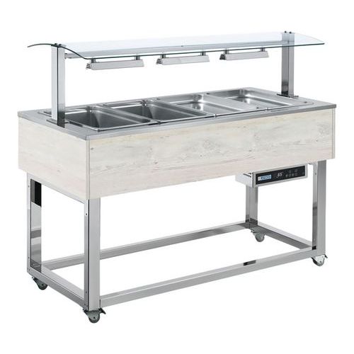 Afinox - Desserte bain-marie à eau ESSENCE REDES-RED+4H - 128.8 cm H x 149.4 cm L x 65 cm P - 90 kg - Garantie 1 an