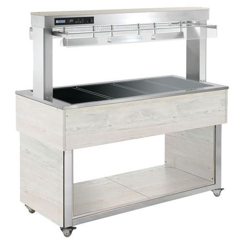 Afinox - Desserte dessus chauffant Tradition Brown TR-BROWN+4H - 1494x650x1488 mm - 100 kg - Garantie 1 an