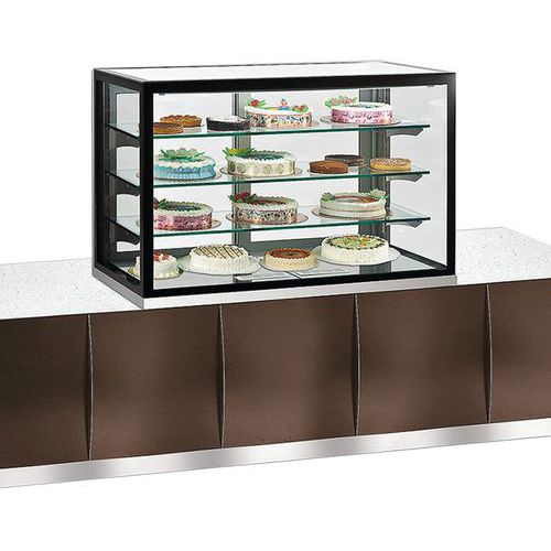 Tecfrigo - Vitrine réfrigérée horizontale encastrable 550L KARINA 136 Chocolat SP - Noir - Ventilation positive - Idéale pour commerces