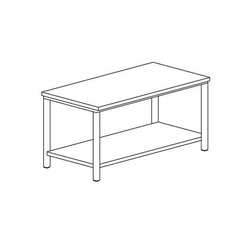 Tecnox - Table centrale étagère basse gamme 600 - Modèle TE186 - Argent