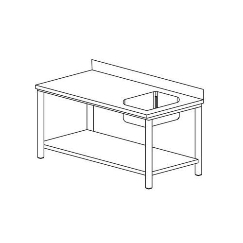 Table Du Chef Avec Étagère Basse Gamme 600 Bac À Droite- Tce1bd146/1