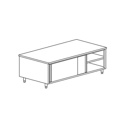 Tecnox - Meuble de rangement central gamme 600 - 2 portes coulissantes - Argent - 1 an de garantie