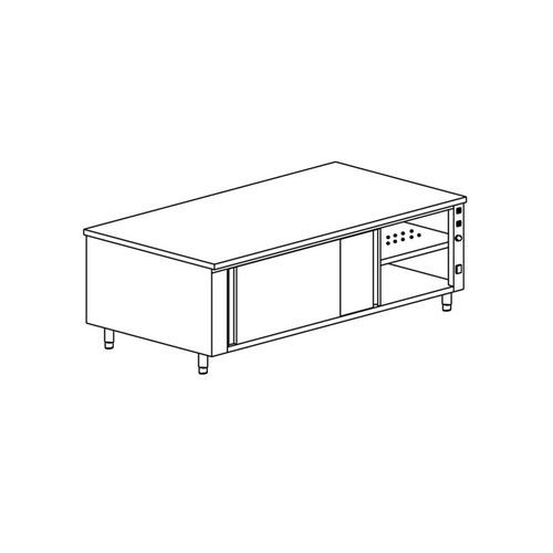 Tecnox - Meuble Chauffant Central 2 Portes Coulissantes - Argent - Gam. 600-MRC166/1