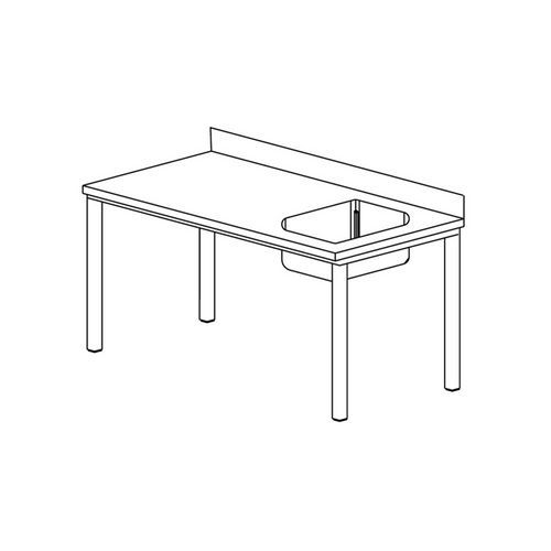 Tecnox - Table du chef gamme 700 - Bac à droite - Argent - 1 an de garantie