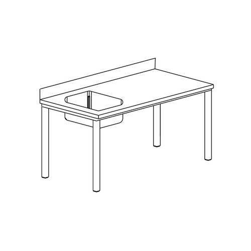 Tecnox - Table de chef gamme 700 - Bac à gauche - Argent - Mobilier professionnel
