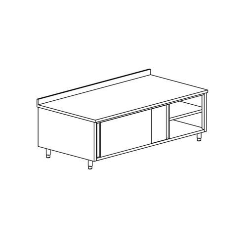 Tecnox - Meuble de rangement 2 portes coulissantes gamme 700-MRD247/1 - Argent - Garantie 1 an