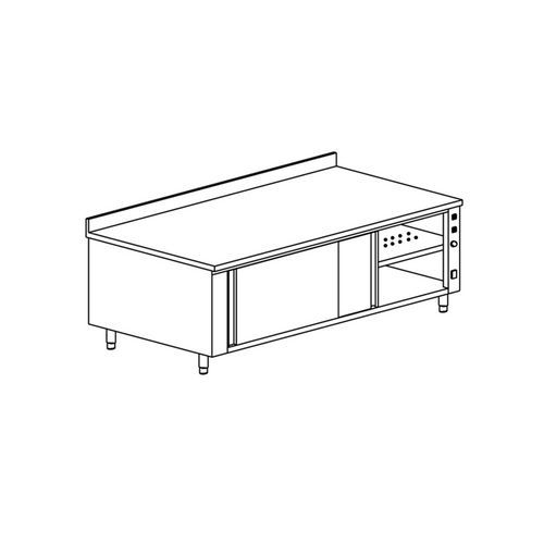 Tecnox - Meuble Chauffant 2 Portes Coulissantes Gamme 700 Argent - MRDC147/1 - Garantie 1 An