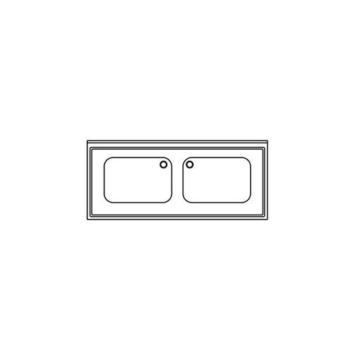 Tecnox - Évier de cuisine 2 bacs gamme 700 - Inox - 120x70x90 cm - Robuste et Durable