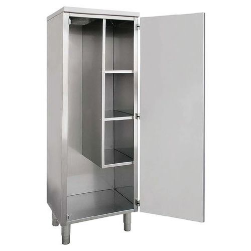 Tecnox - Armoire à balais AB1000/1 - Argent - Inox - 210x100x50 cm - Rangement professionnel