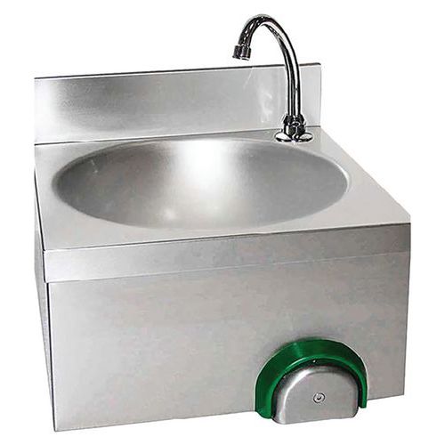 Tecnox - Lave-mains LM01/1 - Argent - Commande Fémorale - Inox 40x40x25cm