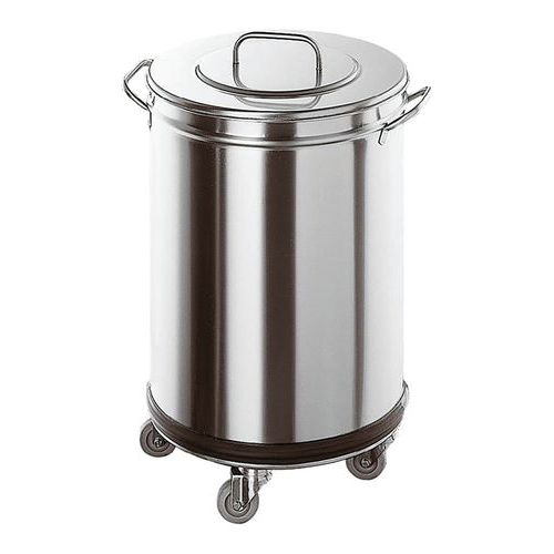 Tecnox - Poubelle Inox PR50/1 Argent - 50L - Robuste et Hygiénique - Équipement de Restauration