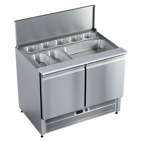 Meuble De Préparation Saladette Réfrigéré 2 P Couvercle Inox- Sre602