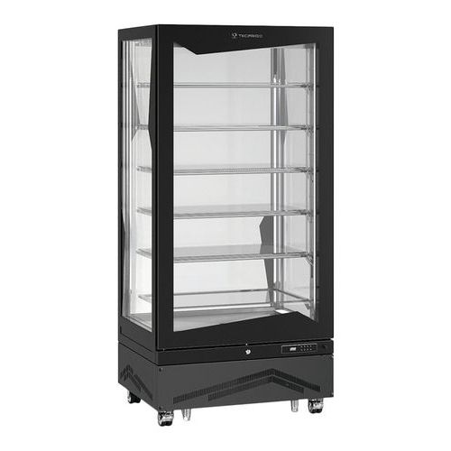 Tecfrigo - Vitrine verticale bi-température MARILYN 650L Noir - Ferrage Gauche - Idéale pour Boissons et Vins