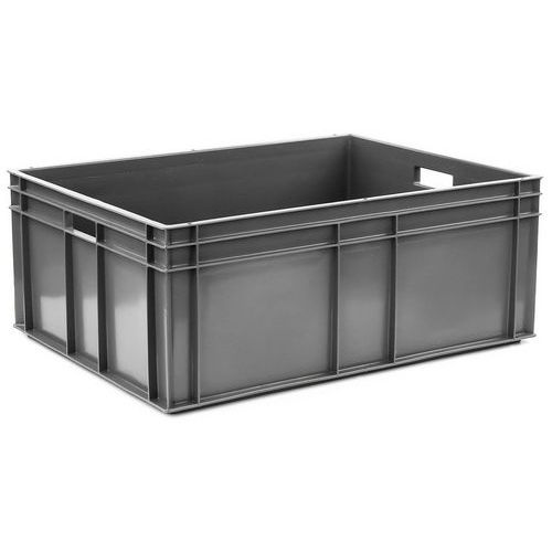 Schoeller Allibert - Bac de rangement gris 123L - Parois et fond pleins - Polypropylène - Usage alimentaire et froid