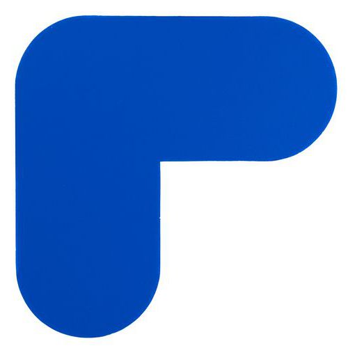 Autocollant Marquage Au Sol En L 200x200mm Bleu - Manutan