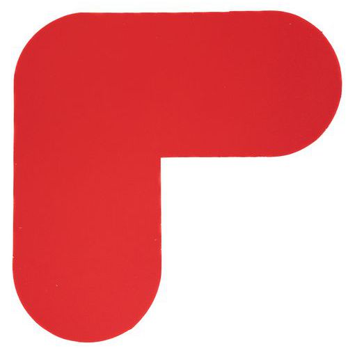 Autocollant Marquage Au Sol En L 200x200mm Rouge - Manutan