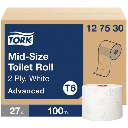 Papier Toilette Tork Compact Flle L:9.9 Cm Col.:blanc;gris