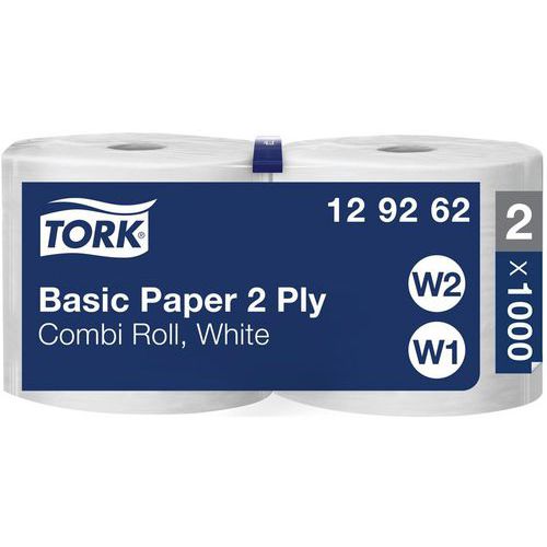 Tork Basic Rouleau Combi Chiffon D'essuyage 2 Pli W1/w2