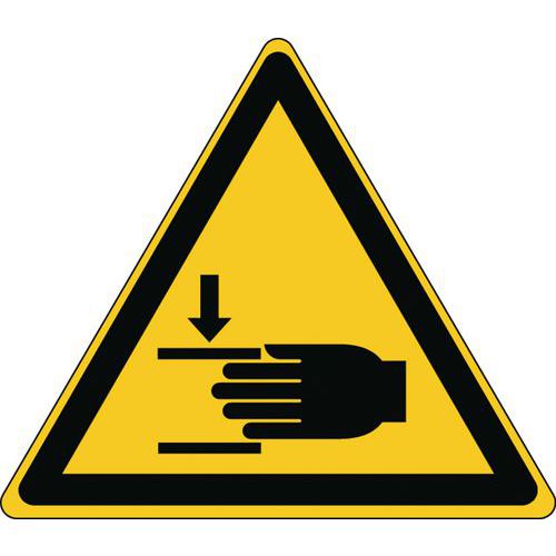 Brady - Panneau Danger Écrasement des Mains Rigide - 20 x 17,3 cm - Polypropylène - ISO 7010