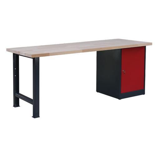 Table d'atelier de soudure 200cm - Charge 500kg - Hauteur 84cm - Gris/Bleu - Montage facile