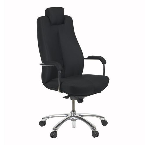 Nowy Styl - Chaise de bureau Sonate Noir - Cuir, Têtière, Ergonomique - Supporte 150 kg