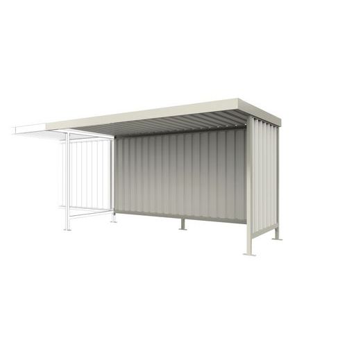 Abri Leipzig extension L15 toiture galvanisée gris clair L15,