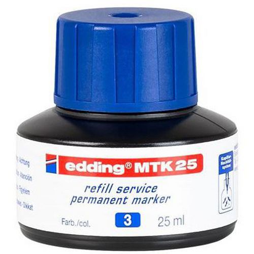 Recharge Encre Bleu Marqueur Permanent Edding Mtk 25
