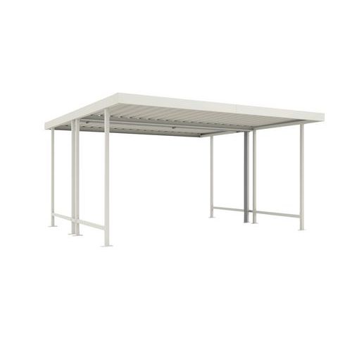 Abri cycle Toiture galvanisée coloris gris clair L44,