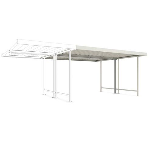 Abri cycle d'extension Toiture galvanisée gris clair L45,