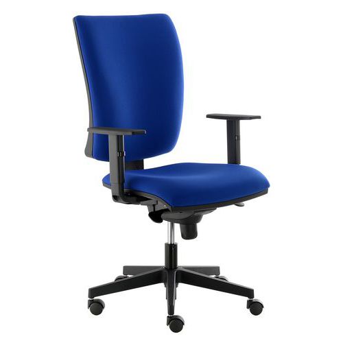 Chaise de bureau Lira - Noir - Assise Polypropylène - Accoudoirs réglables en hauteur - Confort et Design