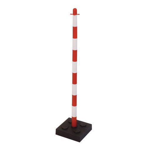 Lot de 3 - Poteau De Clôture En Plastique Mayleen 90 Cm Blanc / Rouge