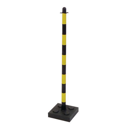 Poteau de clôture Mayleen - Plastique Noir/Jaune 90 cm - Corde - Intérieur/Extérieur