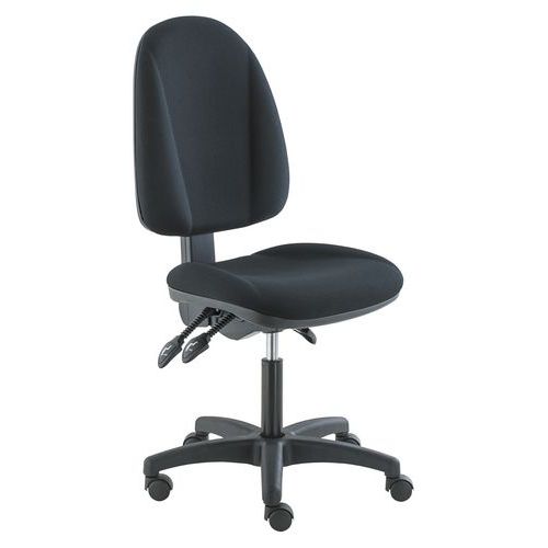 Chaise de bureau Dona Gris - Assise Polypropylène Confortable - Piétement Noir Stable - Design Moderne