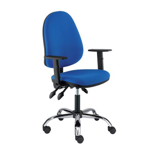 Chaise de bureau Patrik Noir - Assise Polypropylène - Piétement Métal Gris - Accoudoirs Réglables en Hauteur - Confort Ergonomique