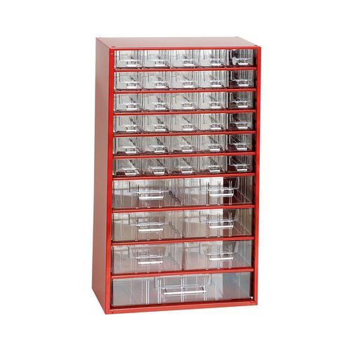 Organisateur En Métal 60 Tiroirs Rouge