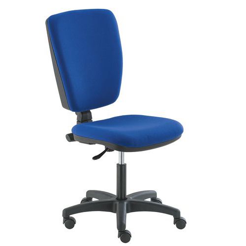 Chaise de bureau Torino - Assise Polypropylène Bleu - Piétement Noir - Confort Moderne
