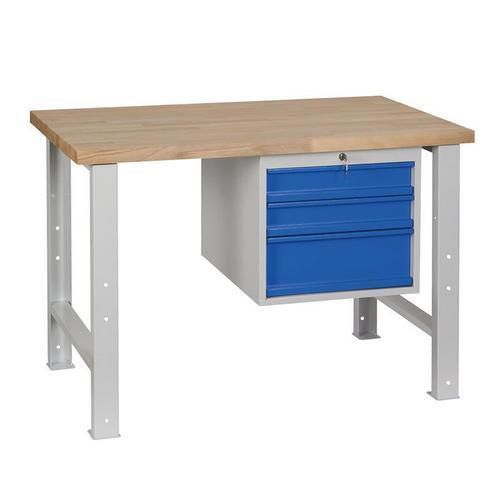 Table d'atelier Weld avec 3 tiroirs - 84 x 120 cm